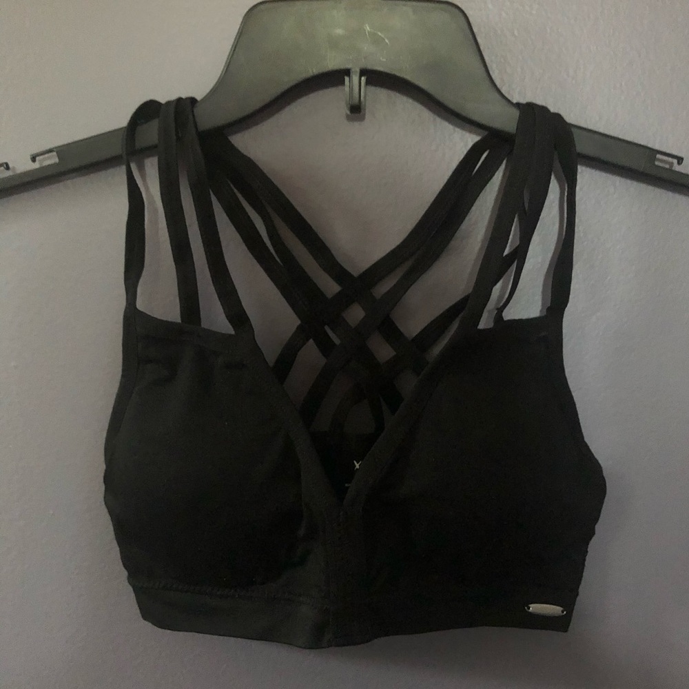 Crisscrossed sports bra